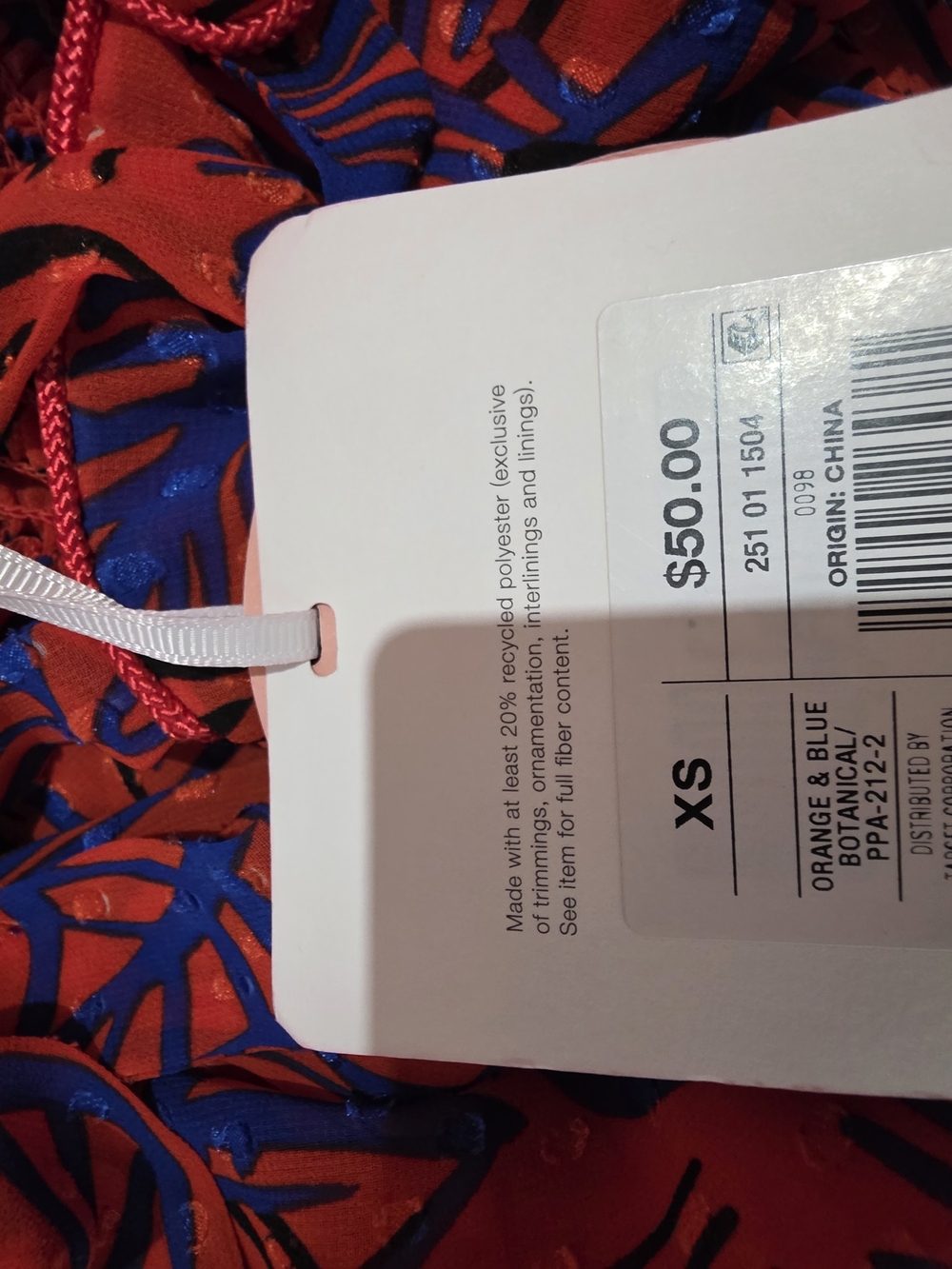 NWT Alexis + Target Tropical Leaf Print Red Chiffon Dress Sz XS Vibrant red - Picture 10 of 13